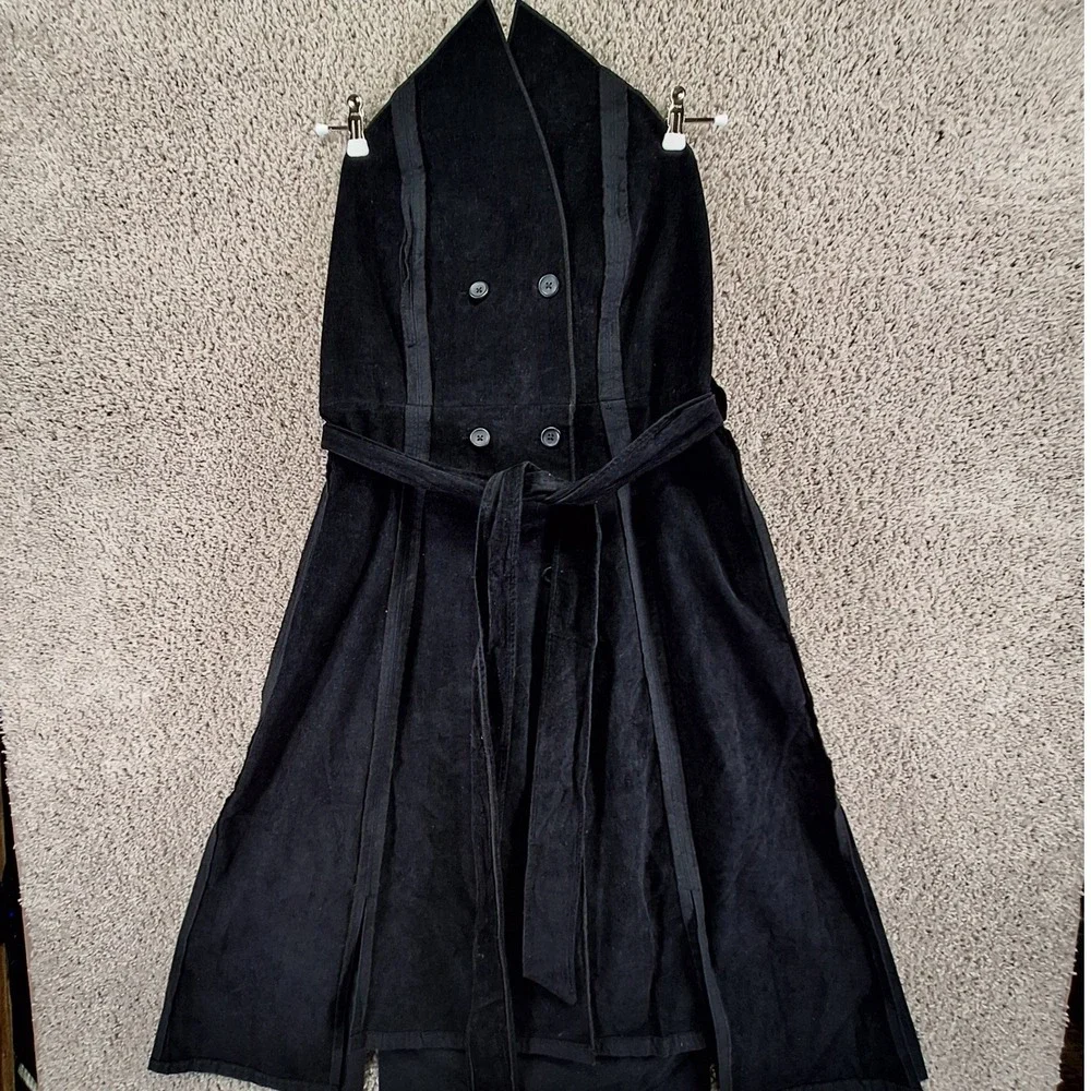 Making the Cut Dress Womens Medium Black Double Breasted Modern Boho